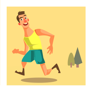 Illustration of person running outdoors