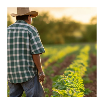 Farmer standing in field