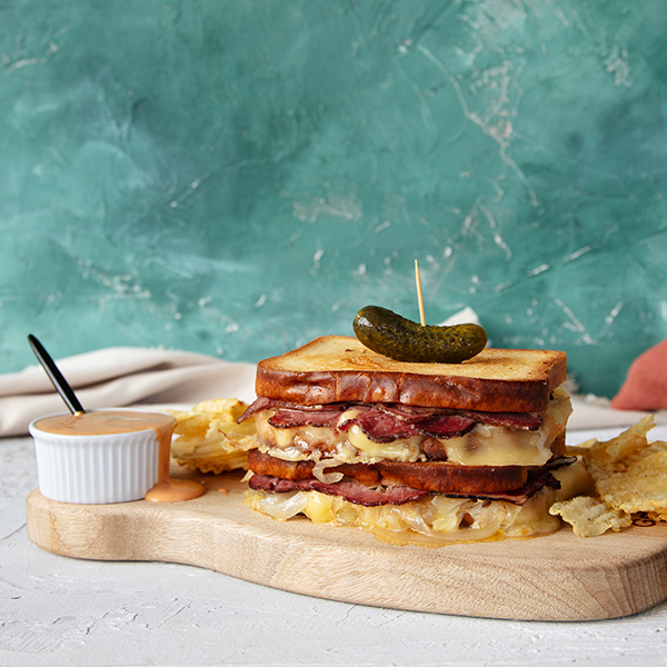 Grilled Pastrami and Sauerkraut Sandwich