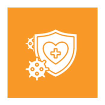 Illustration of heart on a shield