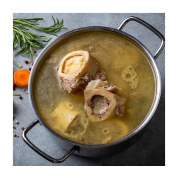 Image of bone broth in a cooking pot
