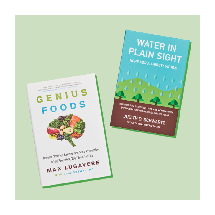Images of Genius Foods, by Max Lugavere and Water in Plain Sight by Judith Schwarts