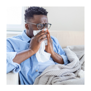 Image of a person blowing their nose