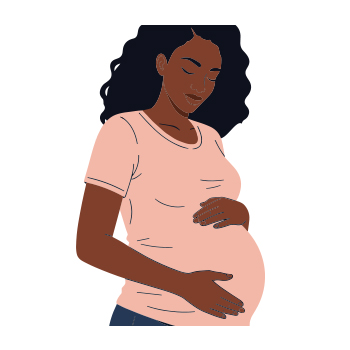 Illustration of a person experiencing pregnancy