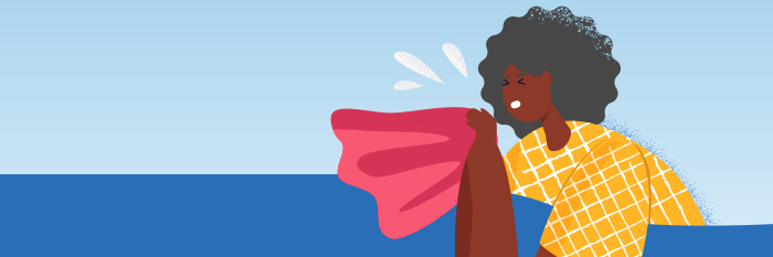 Illustration of woman sneezing