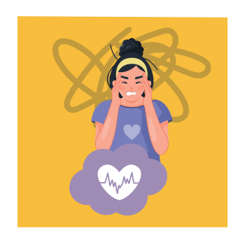 Illustration of person clutching their head