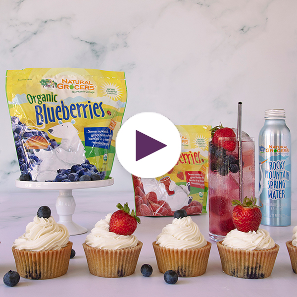 Red, White & Blueberry Cupcakes