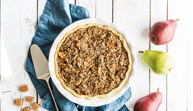 Salted Caramel Pear Crumble Pie Recipe