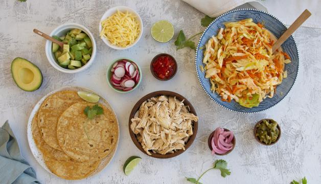 Build Your Own Slow Cooker Chicken Tacos