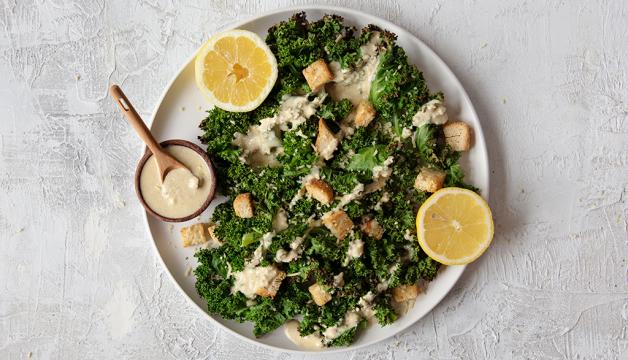 Grilled Kale Caesar Salad
