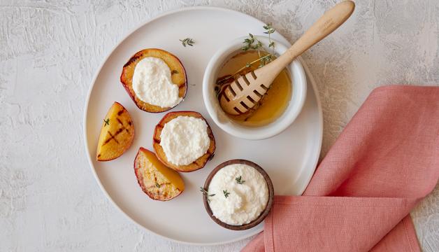 Grilled Peaches with Honey-Thyme Drizzle