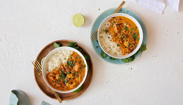 Indian Curried Chicken with Spiced Basmati Rice