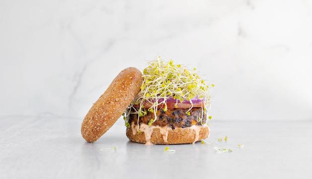 Spicy Black Bean Burger with Chili Lime Aioli