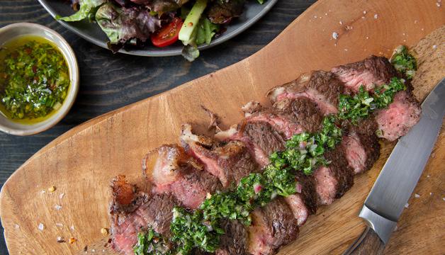 Grilled Steak with Chimichurri Sauce
