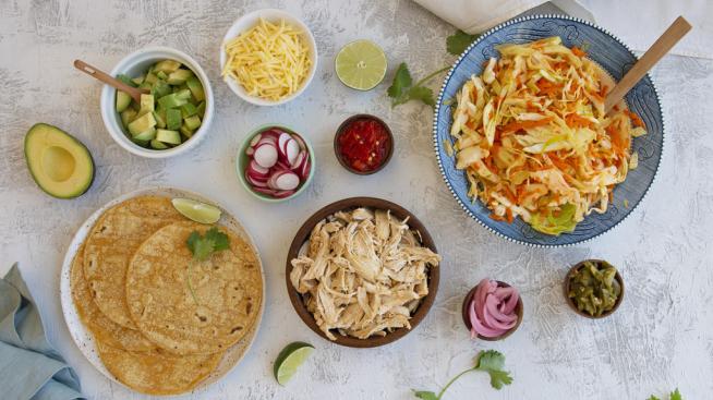 Build Your Own Slow Cooker Chicken Tacos