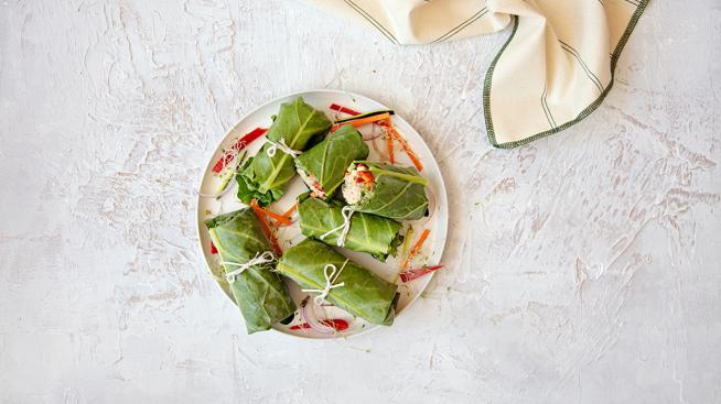 Collard Green Tuna Wraps
