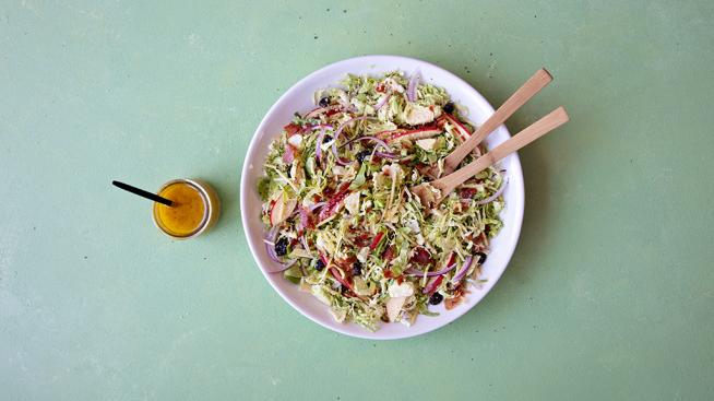 Shaved Brussels Sprouts Salad with Crispy Prosciutto