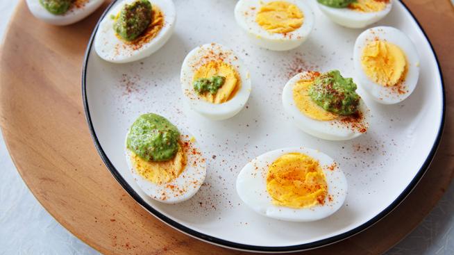 Parmesan Pesto Hard-Boiled Eggs