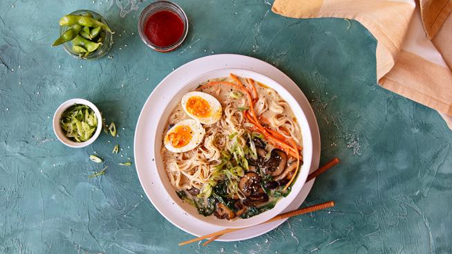 Creamy Gluten-Free Mushroom and Sesame Ramen