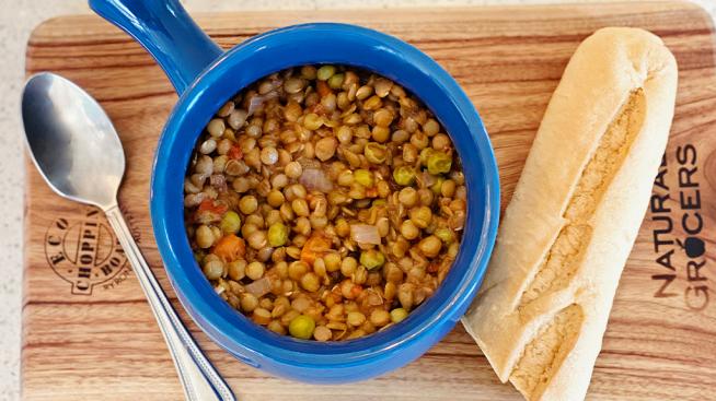 Super Simple Rice Cooker Lentils